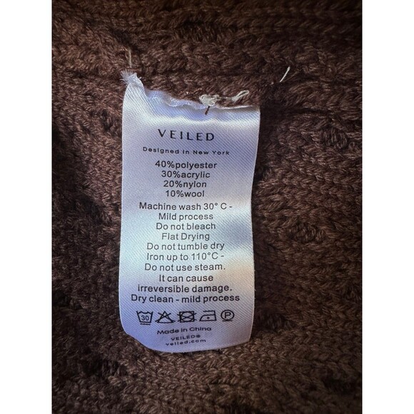 Veiled Vanessa Diamond Knit Wide Leg Pants -‎ Dark Brown small - Picture 7 of 9